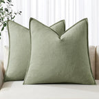 MIULEE Decorative Linen Pillow Covers 20x20 Inch Sage Green | Boho Farmhouse​ by MIULEE