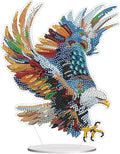 Diamond Painting Kits for Adults Beginners, 5D Full Drill Eagle Crystal Art Desktop Ornament, DIY Single Sided Home Office Desk Decor, Creative Craft Gift Set with Tools