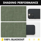 MIULEE 100% Blackout Linen Curtains 42 x 96 Inch Olive Green 2 Panels | Thermal - Image 7