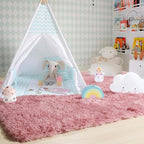 Amdrebio Blush Pink Large Fluffy Area Rug 6x9 - Image 7
