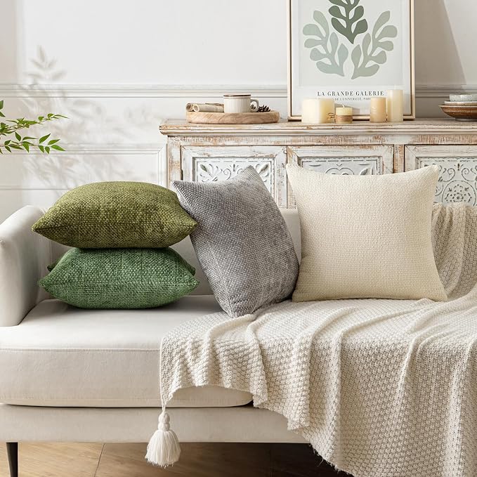 MIULEE Decorative Couch Throw Pillow Covers 18x18 Inch Sage Green 2 Pack | - Image 2