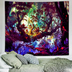 Delur Fantasy Forest Tapestry Mystical Landscape Magical Enchanted Forest Tree Nature Tapestry Psychedelic Wall Hanging Headboard for Bedroom Living Room Home Decor (51.2" x 59.1")