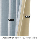 MIULEE 100% Blackout Linen Curtains 42 x 96 Inch Chambray Blue 2 Panels | - Image 6