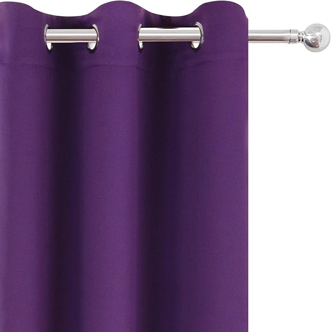 Purple Blackout Curtains 34 x 63 Inch Length/Set of 2 Curtain Panels/Thermal - Image 7