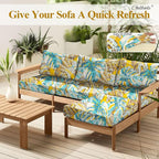 CALBODE 8pcs Outdoor Tropical Plant Printed Sofa Seat Cushion Covers Strechable - Image 7