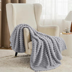 Bedsure Soft Twin Blanket for Bed Decor Gifts Light Grey 60"x80" | Birthday - Image 2