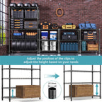 1750 lbs Steel Storage Shelving 5-Tier Utility Shelving Unit Steel Organizer Wire Rack for Home,Kitchen,Office,Garage, 1750 LBS Capacity 17.7" D x 47.2" W x 72.3" H