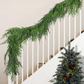 Watayo 4 Pcs Christmas Norfolk Pine Garland, 6 Ft Dense Real Touch Pine Garland Ornament, Realistic Artificial Pines Greenery Garlands for Mantle, Table, Fireplace, Indoor, Outdoor Xmas Decoration