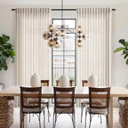 Beige Linen Curtains 108 Inches Long 2 Panels Back Tab Rod Pocket Modern - Image 7