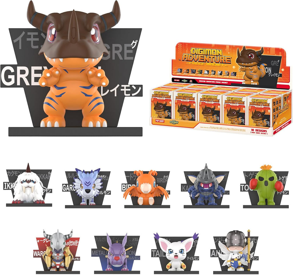 POP MART Digimon Adventure Fridge Magnet Series Blind Box Figures, Random Design Action Figures Collectible Toys Home Decorations, Holiday Birthday Gifts for Girls and Boys, Whole Set