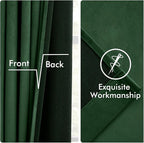 MIULEE Velvet Curtains 50W x 90L 2 Panels Hunter Green Blackout Curtains | - Image 6