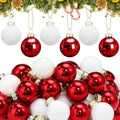 Tioncy 32 Pcs 1 Inch Mini Glass Christmas Ornaments Balls Shiny Christmas Balls Tiny Tree Hanging Decoration Small Colorful Ball Pendant for Xmas Party Supplies(Red, White)