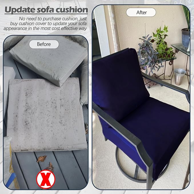 Sqodok Outdoor Cushion Covers 25x25 inch, Wicker Chair - Image 8