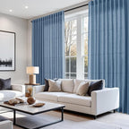 Stone Blue Linen Curtains 90 Inch Length - Image 7