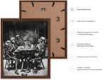 Poster Master Vintage Photograph Poster - Retro Daguerreotype Print - Gift for Artist, Friend - Skeletons Smoking at Table, Dinner Party, Goth - Wall Decor for Home, Dorm, 16x20 Brown Framed