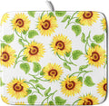 Sunflower Dish Drying Mat for Kitchen Counter Spring Summer FLoral Seasonal Absorbent Reversible Microfiber Kitchen Countertop Protector Dishes Pad Small 16x18 inch