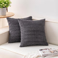 Pack of 2 Corduroy Decorative Throw Pillow Covers 26x26 Inch, Dark Grey | Fall by Unknown