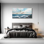 Belmrxne Ocean Wall Art Blue Wall Decor Vogue Artwork Modern Aesthetic Canvas Painting for Living Room Bedroom Dining Room Office Home Decor 20x40 inch
