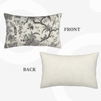 CXMEIFLY Spring Floral Birds Pillow Covers 12 x 20 Inch Set of 2 for Chinoiserie Flowers Decor Throw Pillows Black and White Plant Outdoor Decorative Cushion Cases for Couch Bed Decorations