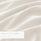 MIULEE Beige White Pinch Pleated 100% Blackout Linen Curtains 40x63 Inches | - Image 6