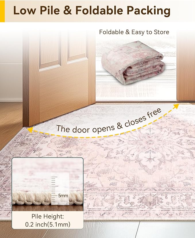 RELEANY Washable Area Rug, Small 2'6"x4', Water Repellent, Pet Friendly - Image 4