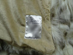Ivory Beige Luxury Faux Fur Throw Blanket - Tibet Fox Fur - 90W x 90L
