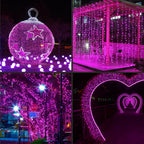 1200LED (24pk of 50L) String Lights, LED Christmas Lights, 6" SPACING,Green Wire, Pink