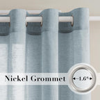H.VERSAILTEX Linen Curtains Nickel Grommet Natural Linen Semi-Sheer Curtains 2 - Image 2