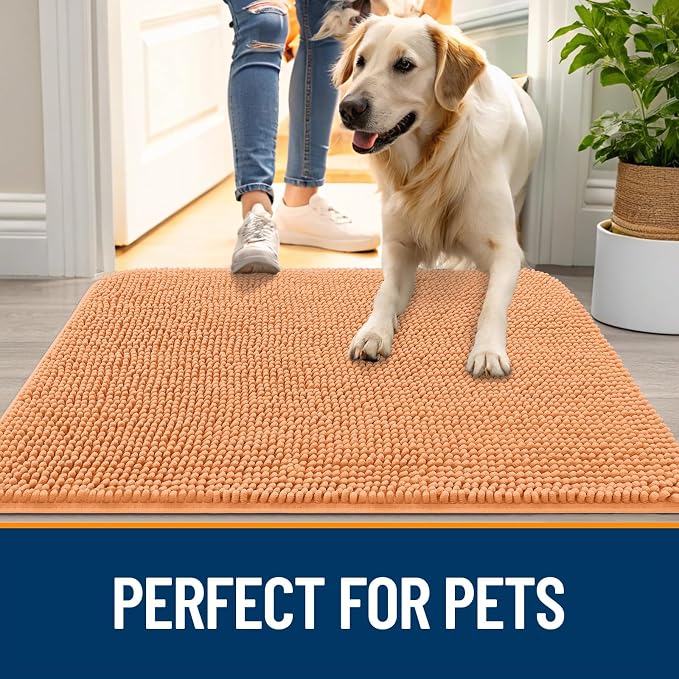 OLANLY Dog Door Mat for Muddy Paws 47x24, Super Absorbent Chenille Mud Mat | - Image 6