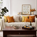 GIGIZAZA Orange Velvet Pillow Covers 20x20 Decorative Pillows Pack of 2 | Throw - Image 8