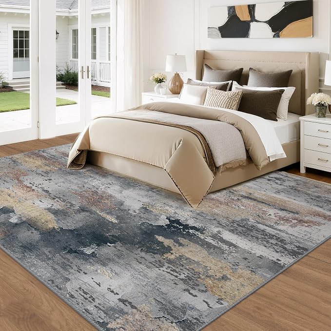 RELEANY Washable 9'x12' Abstract Area Rug - Image 3
