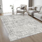 Area Rug Living Room: 3x5 Modern Washable Soft Carpet Black Grey | by FXRHLP