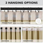 MIULEE 100% Blackout Linen Curtains 42 x 96 Inch Natural 2 Panels | Thermal - Image 5