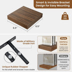 fuqing Floating Shelves for Wall, Bathroom Shelf Wall Mounted for Storage, Shelves with Invisible Bracket for Bedroom, Kitchen, Living Room, Farmhouse Small Book Shelf, 6.5 Inch Set of 3, Walnut