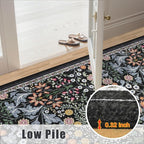 PLHXFR Area Rug 9x12 Living Room: Floral Washable Boho Carpet Dark Black | - Image 8