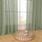 Sage Green 48 Inch Linen Curtains - Image 9