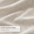 MIULEE Beige Pinch Pleated 100% Blackout Linen Curtains 40x84 Inches | Room - Image 6