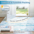 6x9 Washable Area Rug for Living Room Bedroom: Non-Slip Modern Light Blue | - Image 7