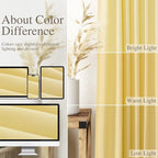 Yellow Linen Semi Sheer Curtains 120 Inches Long 2 Panels Set Back Tab Loop - Image 4