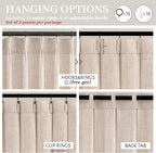 Pinch Pleated Linen Semi Sheer 105 Inch Extra Long Curtains - Image 6