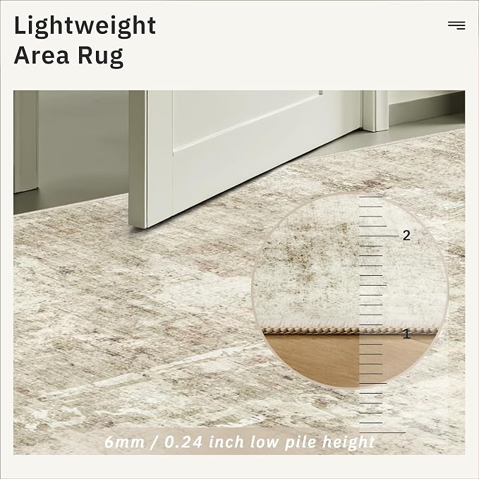 Soalmost Abstratc Runner Rug 2x5 Washable Kitchen Entry Runners Beige/Gray | - Image 7