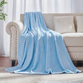 Light Blue Fleece Plush Throw Blanket 60"x80"for Couch Fuzzy Cozy Flannel | by JIAHANNHA