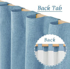 Full Blackout Linen Bedroom Curtains 54 Inch 2 Panels, Privacy Protected - Image 6