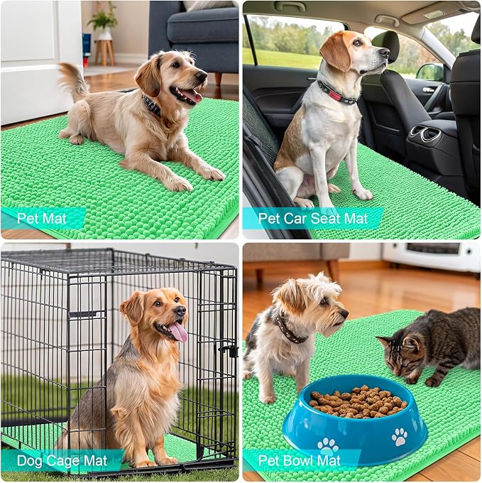OLANLY Dog Door Mat for Muddy Paws 24x16, Super Absorbent Chenille Mud Mat | - Image 7