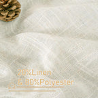 Cream Semi Sheer Linen Curtains 60 Inch Length 2 Panels Set, Light Filtering - Image 3