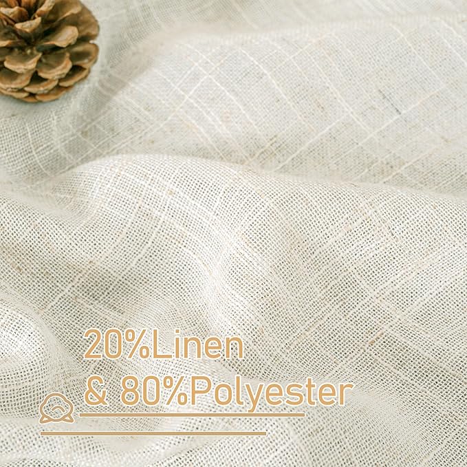 Semi Sheer Linen Curtains 40 Inch Length - Image 2