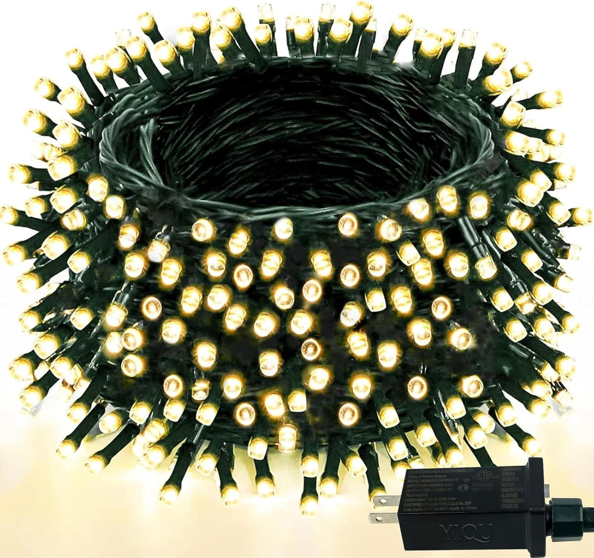 Super-Long 165FT 500 LED Christmas Tree Decor String Lights Indoor Outdoor, 8 Modes & Timer & Memory Function, Waterproof Fairy Lights- for Xmas Tree, Holiday Party, Garden Decorations (Warm White)