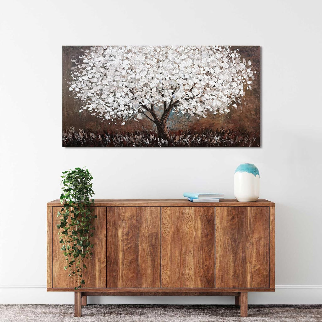 Canvas Wall Art Decor Artwork for Walls Tree of Life Wall Art for Living Room Black and White Wall Art Decor Vintage Tree Flower Wall Decor Art Paintings Prints for Room Home Office Wall Decor 20"X40"