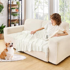 inhand Knitted Throw Blanket for Couch and Bed, Soft Living Room Home Decor Knitted Blanket with Tassel, Outdoor Lightweight Breathable Summer Blanket, Farmhouse Warm Woven Decorative, 50"x60"