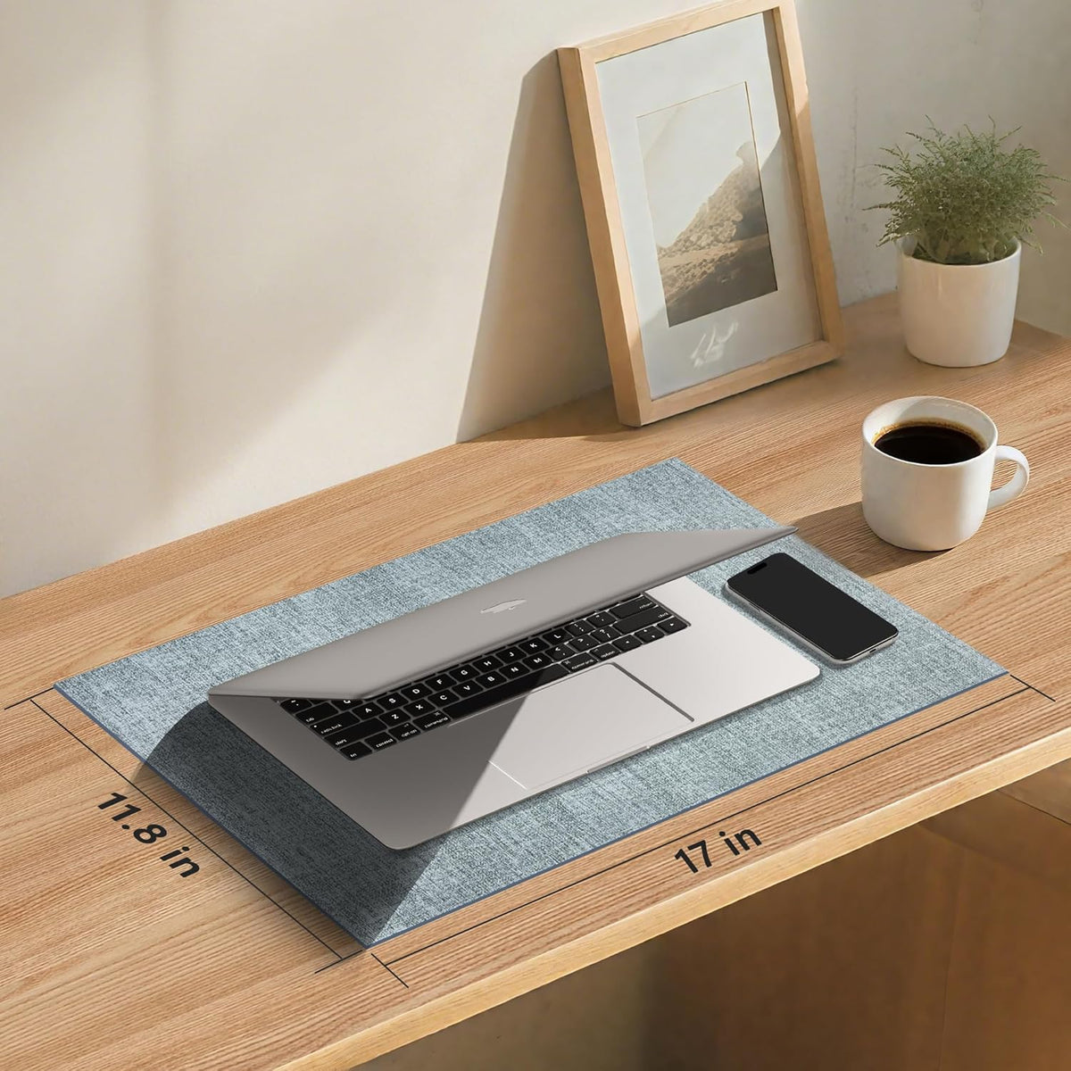 DOLOPL Placemats Set of 8, Reversible Wipeable & Heat Resistant Place Mats, Modern Faux Leather Table Mats for Kitchen, Neutral Waterproof Tablemats for Dining Table Decor, Wedding, Party(Dusty Blue)